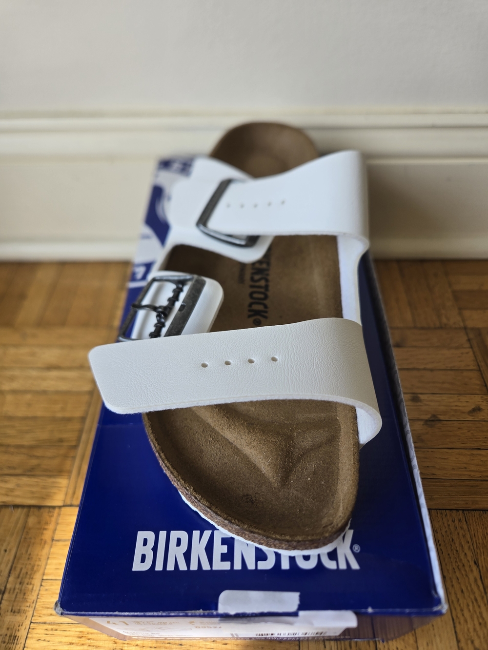 Brand New Arizona Birkenstock White Two-Strap Sandal